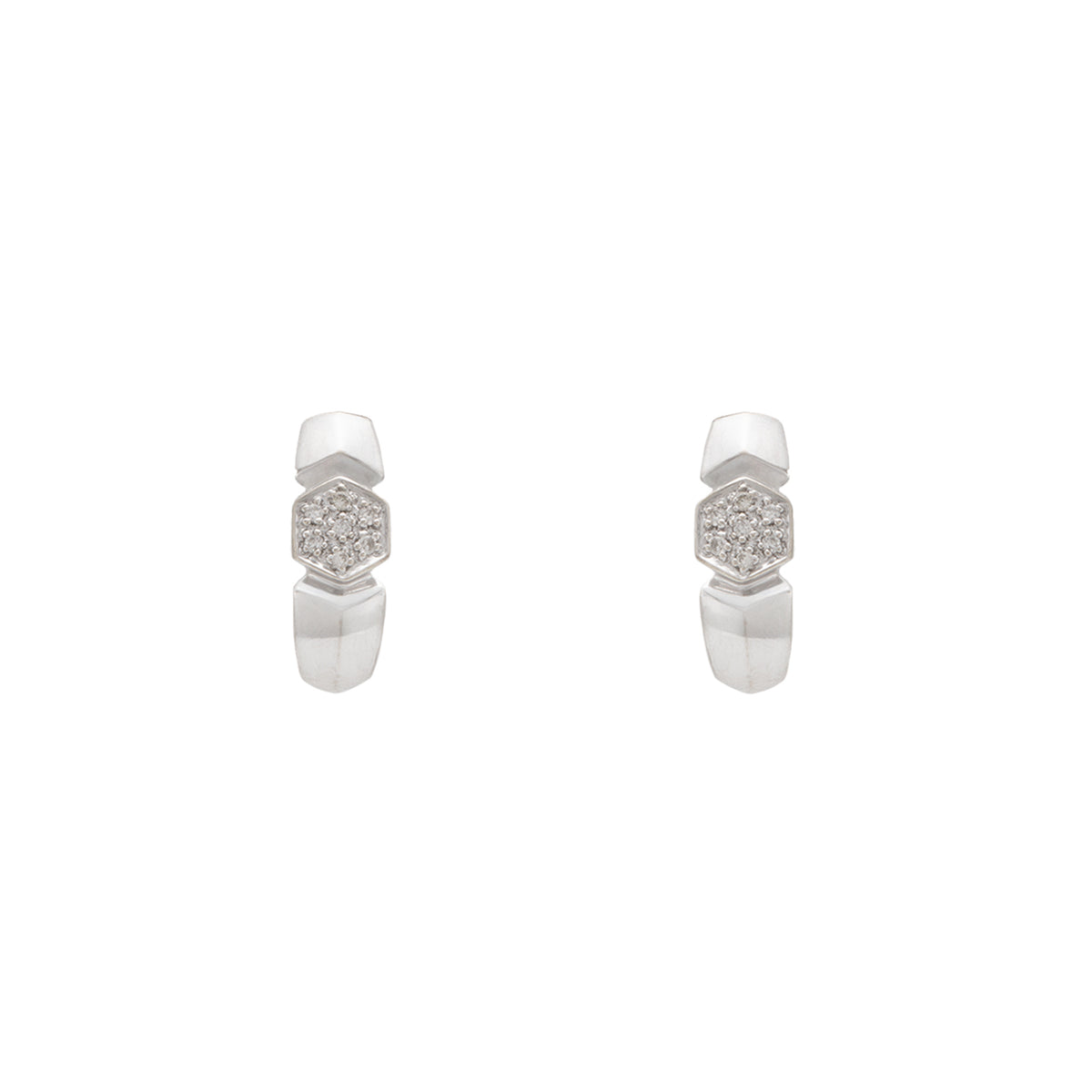Aretes de Oro Blanco 14K con Diamantes