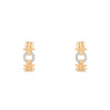 Juego de Aretes y Anillo de Diseño Estriado en Oro Dos 14k