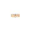 Juego de Aretes y Anillo de Diseño Estriado en Oro Dos 14k