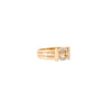 Juego de Aretes y Anillo de Diseño Estriado en Oro Dos 14k