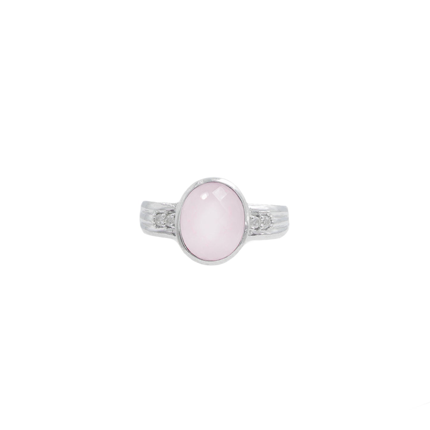 Anillo diseño especial piedra rosa