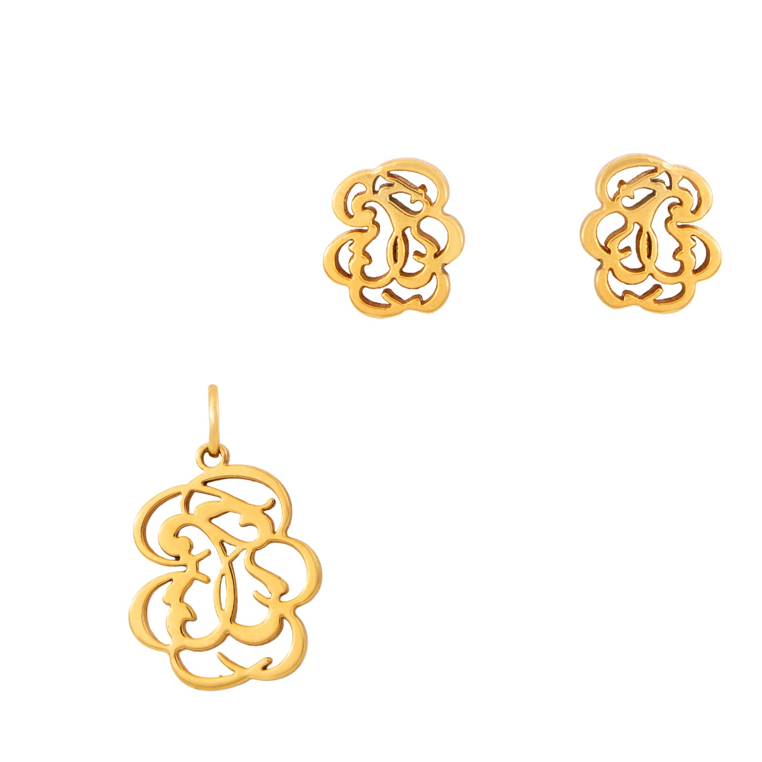 Juego de Aretes y Dije Rubric - Boutique San Agustín