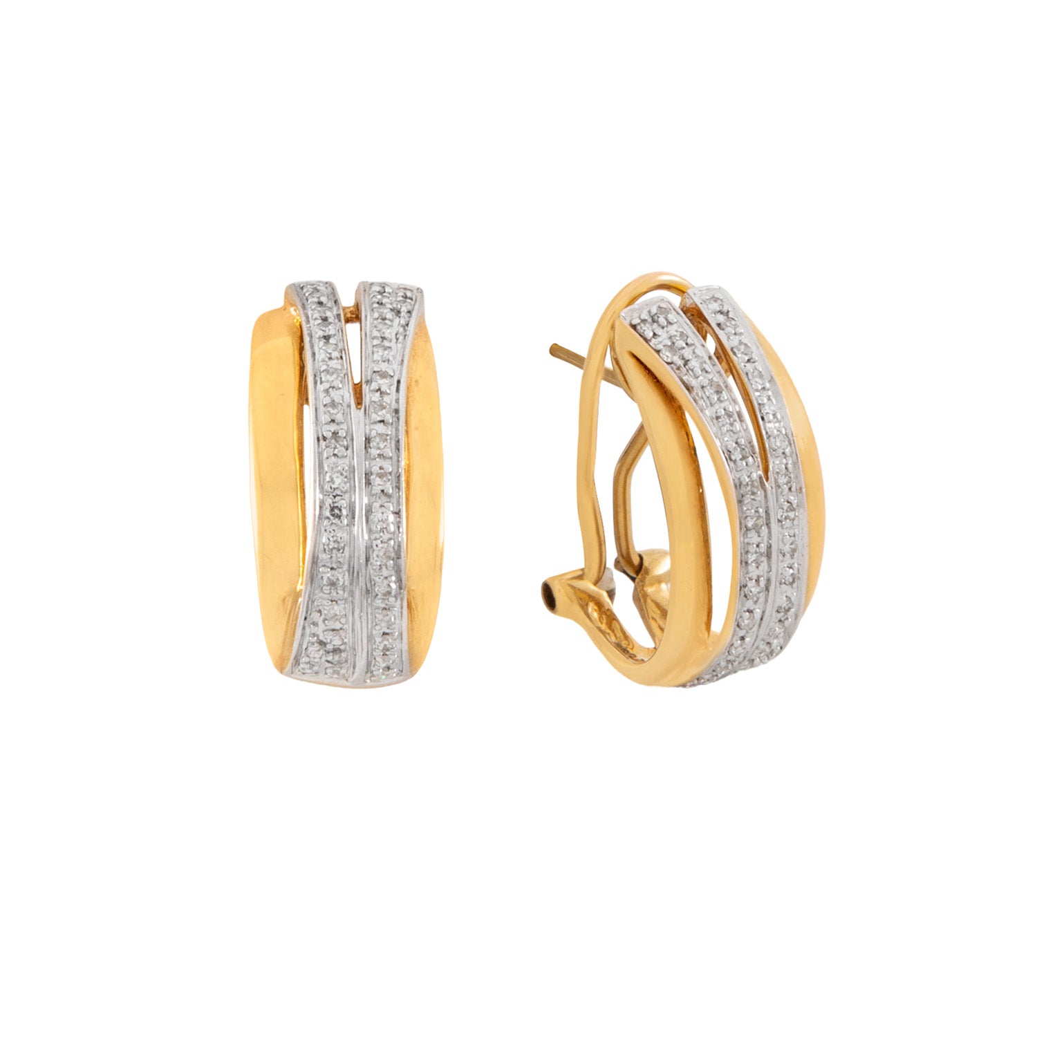 Aretes Oro Dos Tonos