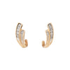 Aretes Curvos en Oro Dos Tonos 10K