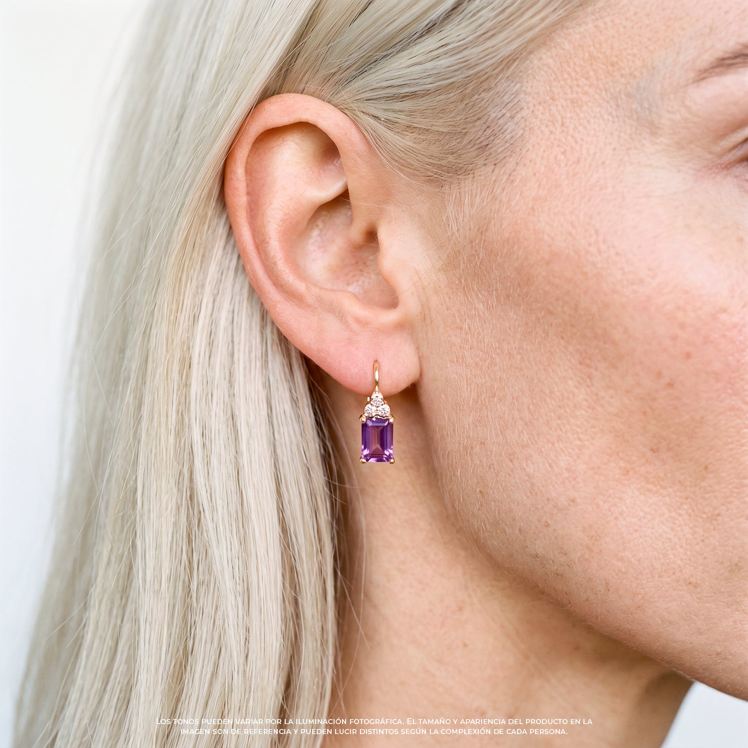Aretes con Amatistas y Diamantes