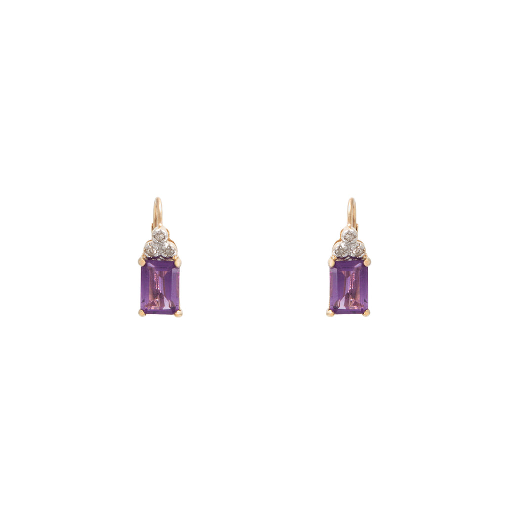 Aretes con Amatistas y Diamantes