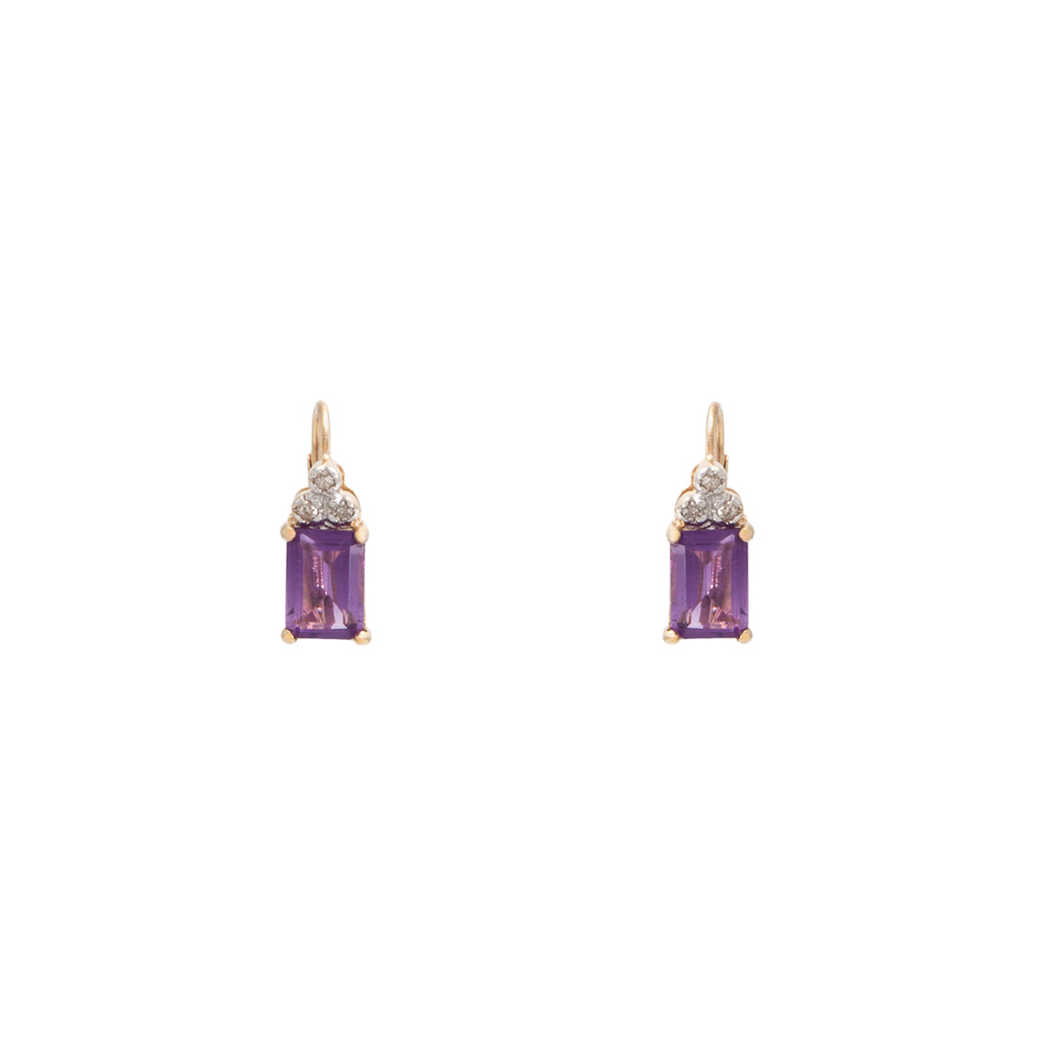 Aretes con Amatistas y Diamantes