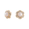 Juego de Aretes y Anillo Diseño Flor 14K con Diamantes