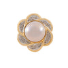 Juego de Aretes y Anillo Diseño Flor 14K con Diamantes