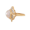 Juego de Aretes y Anillo Diseño Flor 14K con Diamantes
