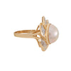 Juego de Aretes y Anillo Diseño Flor 14K con Diamantes