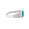 Juego de Anillo y Aretes Piedra Topacio Celeste