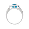 Juego de Anillo y Aretes Piedra Topacio Celeste