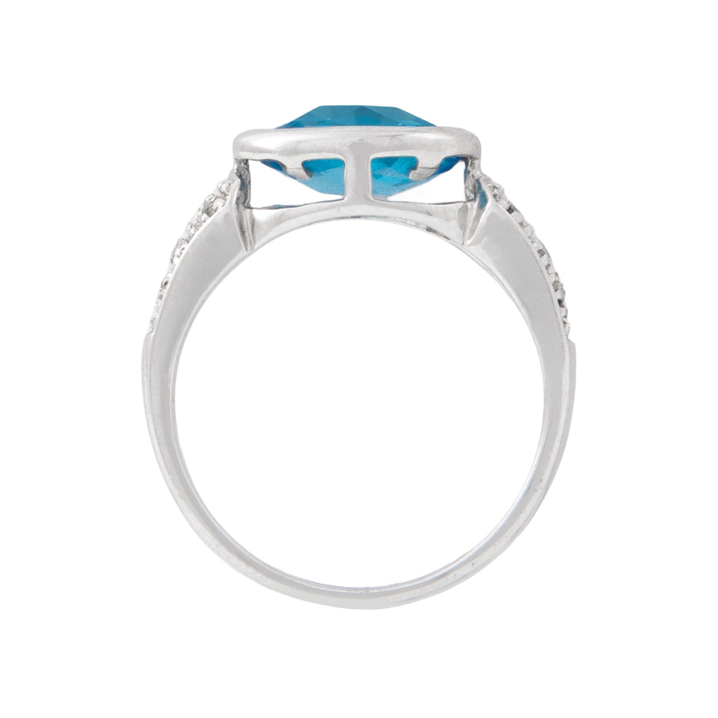 Juego de Anillo y Aretes Piedra Topacio Celeste