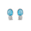 Juego de Anillo y Aretes Piedra Topacio Celeste