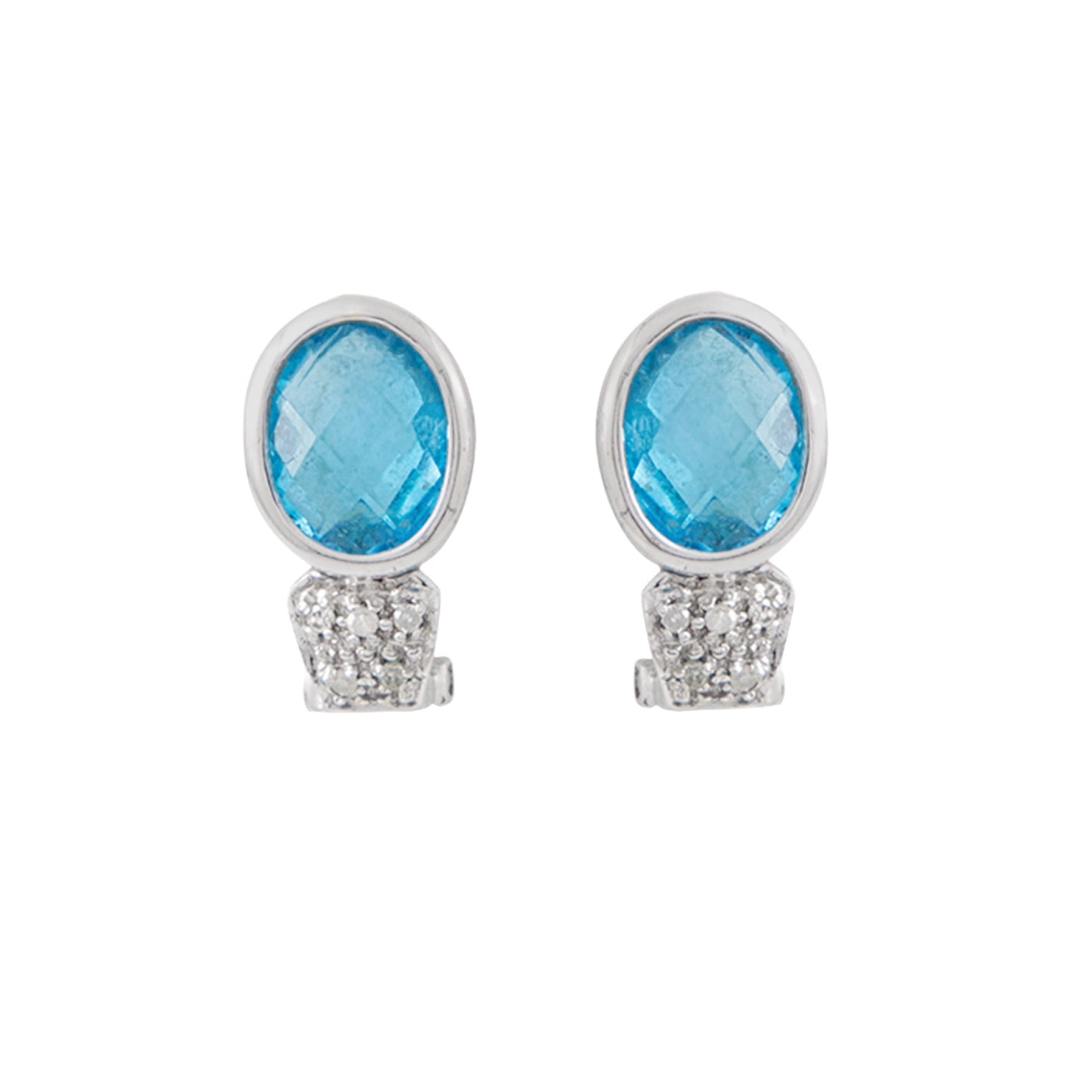 Juego de Anillo y Aretes Piedra Topacio Celeste