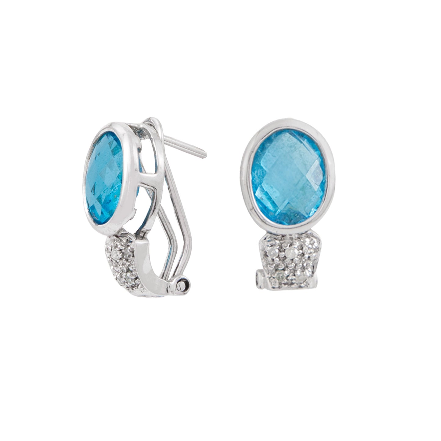 Juego de Anillo y Aretes Piedra Topacio Celeste