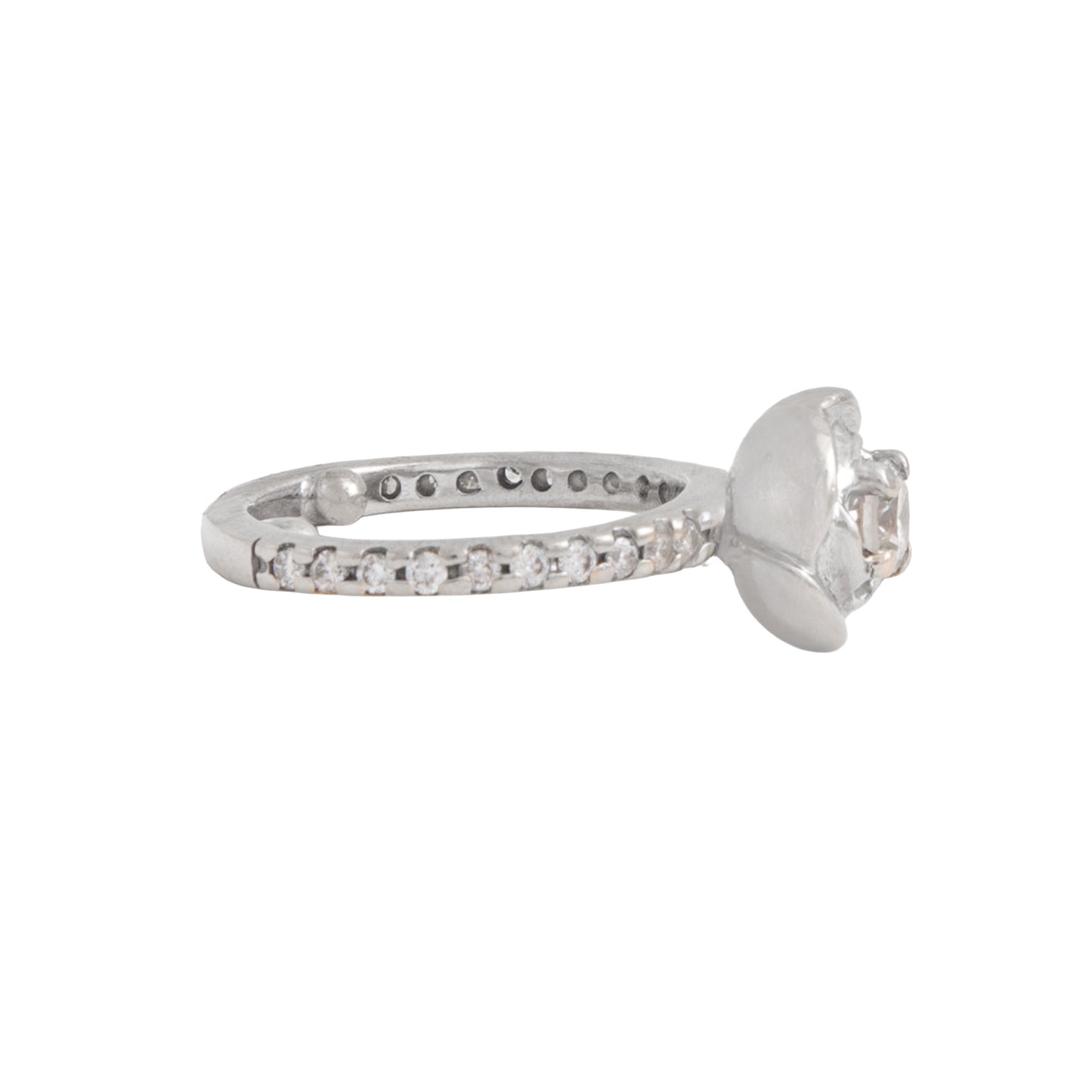 Anillo Solitario Diseño Rosa