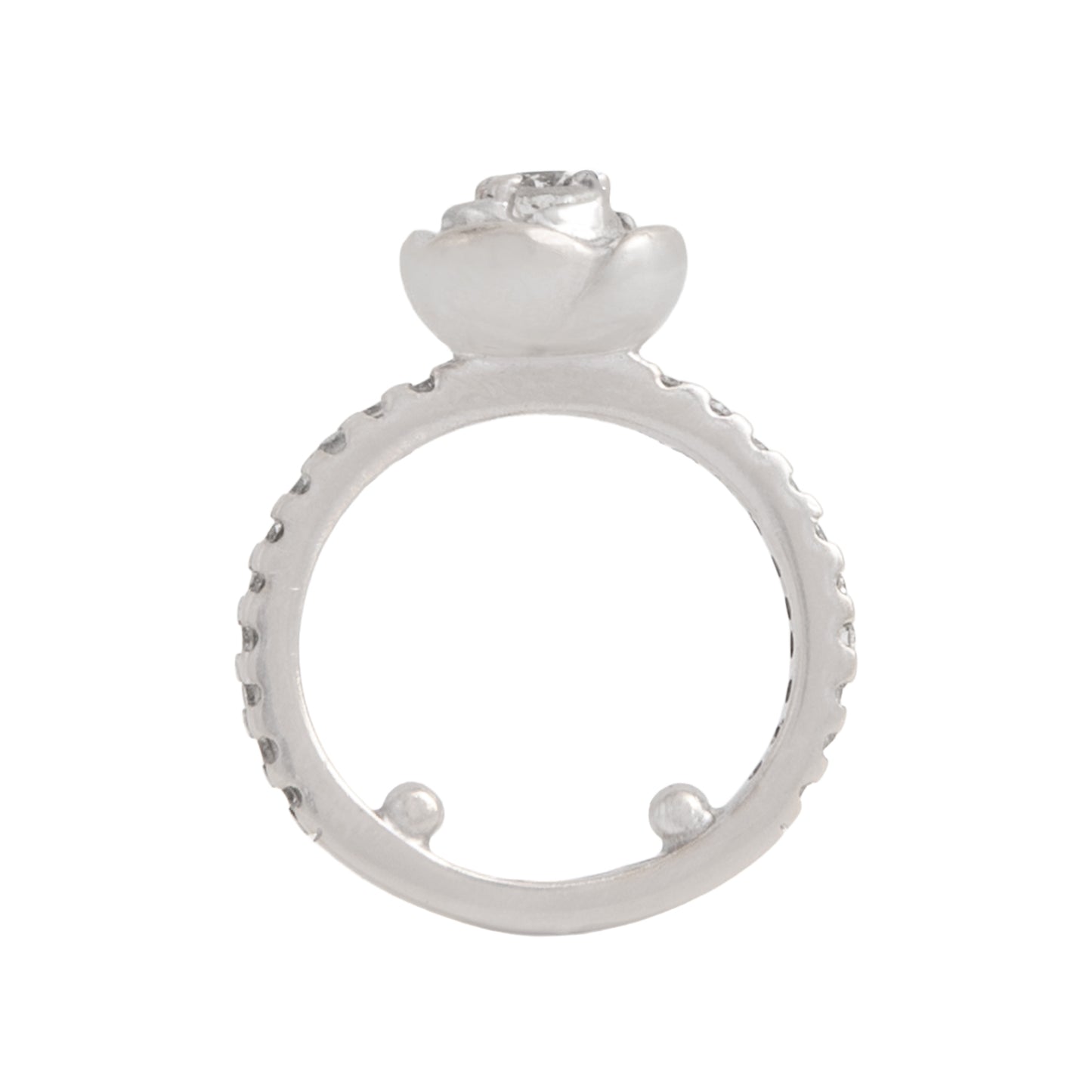 Anillo Solitario Diseño Rosa