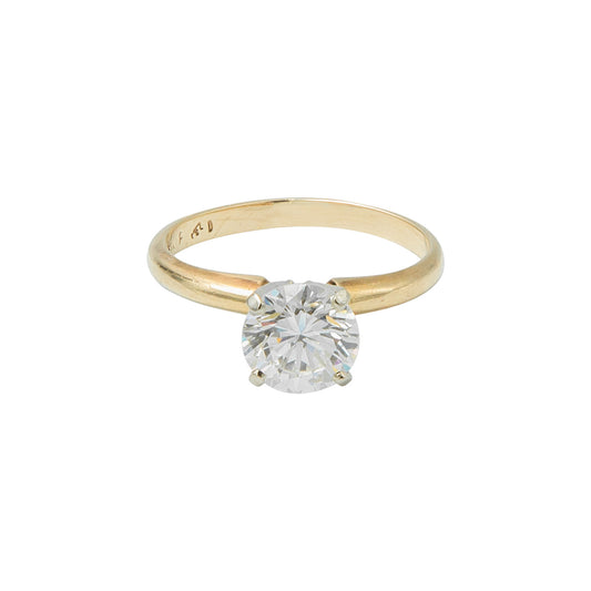 Anillo Solitario en oro amarillo de 14k