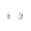 Juego de Anillo y Aretes en Oro Blanco de 14k con Perlas y Diamantes