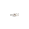 Juego de Anillo y Aretes en Oro Blanco de 14k con Perlas y Diamantes