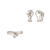 Juego de Aretes y Anillo Diseño Nudo en Oro Blanco de 14k