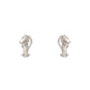 Juego de Aretes y Anillo Diseño Nudo en Oro Blanco de 14k