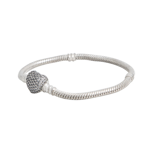 Brazalete Moments con Broche De Corazón Pavé 14 cm