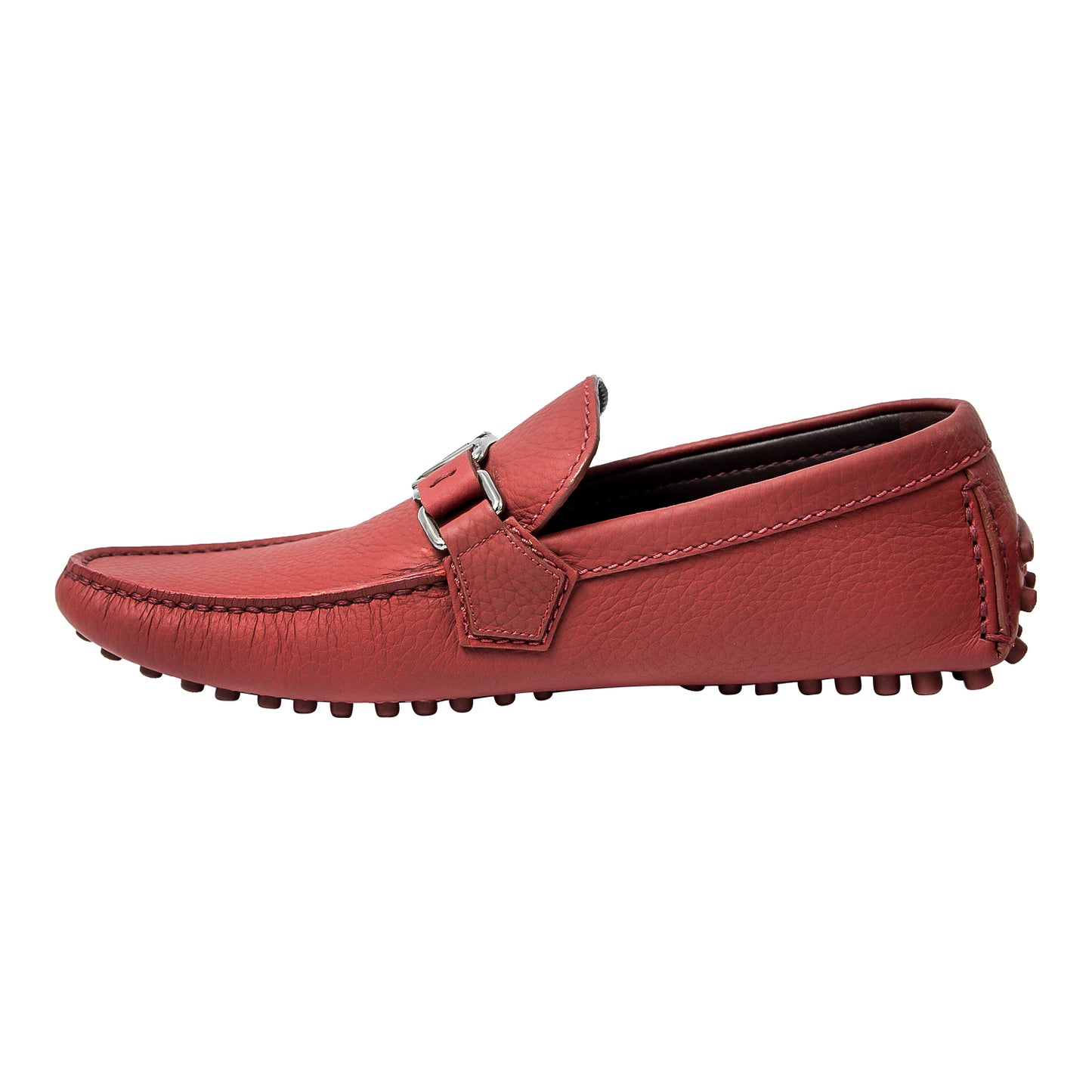 Mocasines en piel color rojo