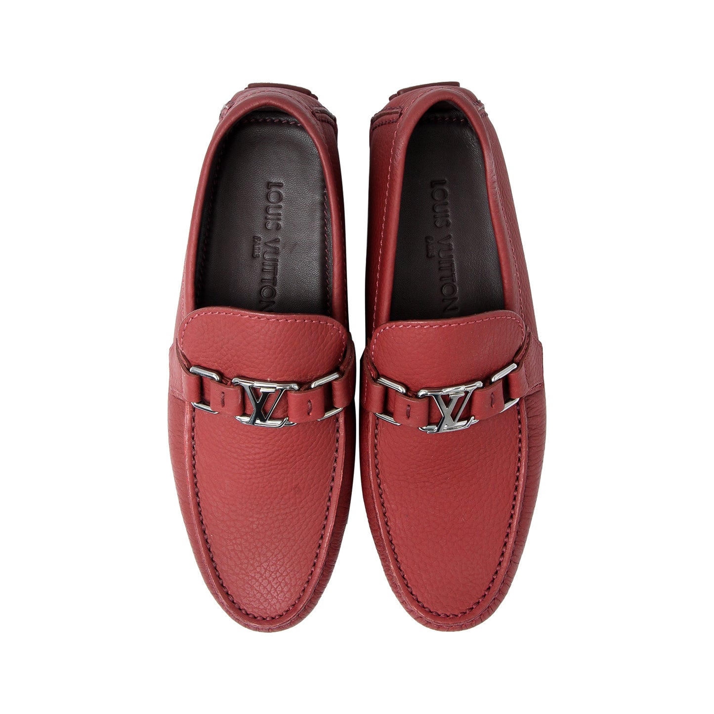 Mocasines en piel color rojo