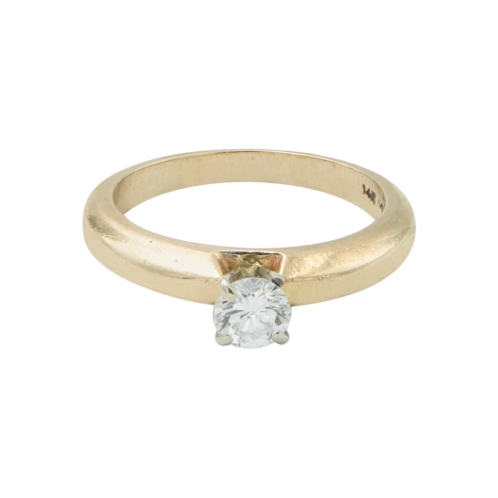 Anillo tipo solitario en oro amarillo 14k - Boutique San Agustín