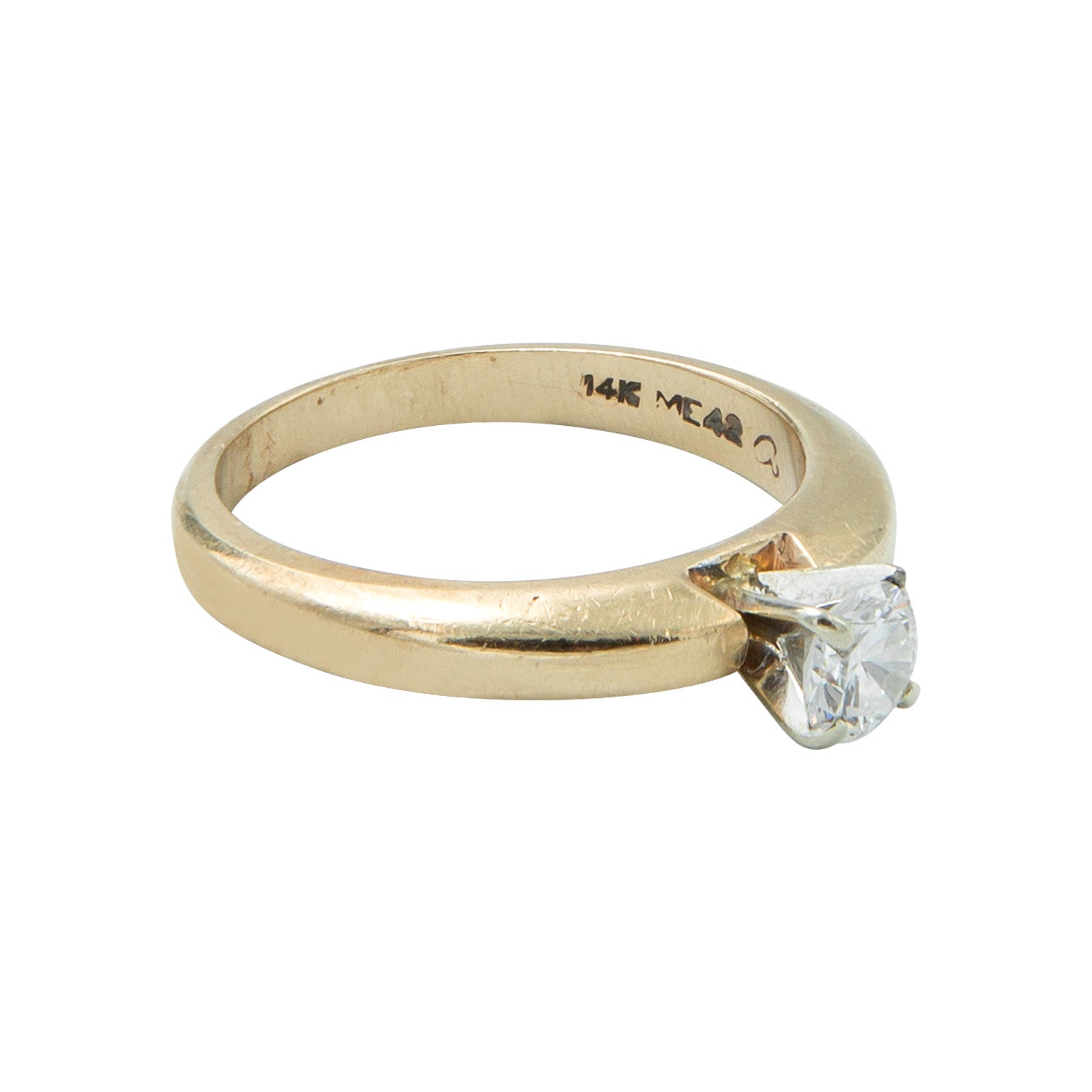 Anillo tipo solitario en oro amarillo 14k - Boutique San Agustín
