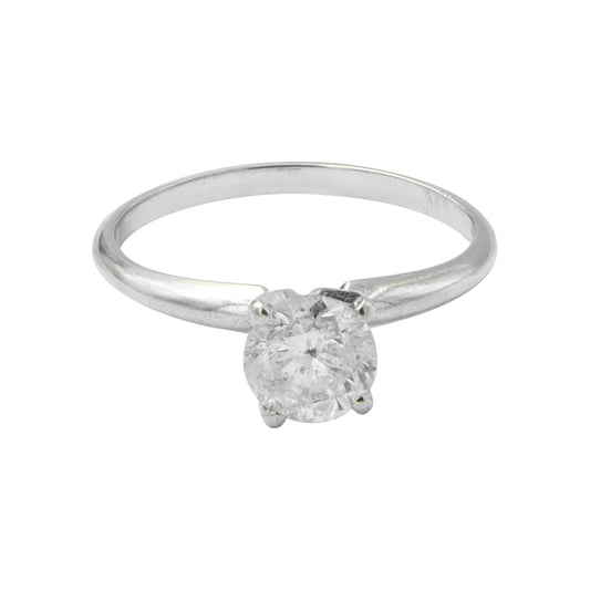 Anillo solitario en oro blanco y diamante de 1.052 CT