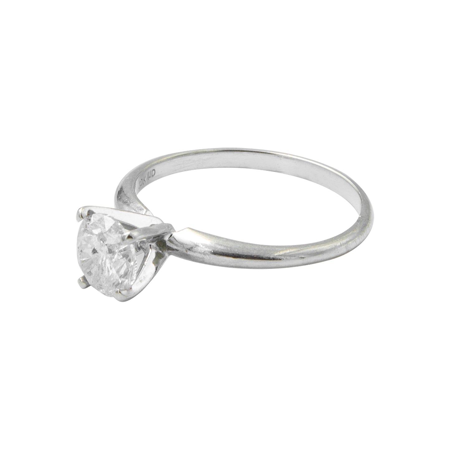 Anillo solitario en oro blanco y diamante de 1.052 CT