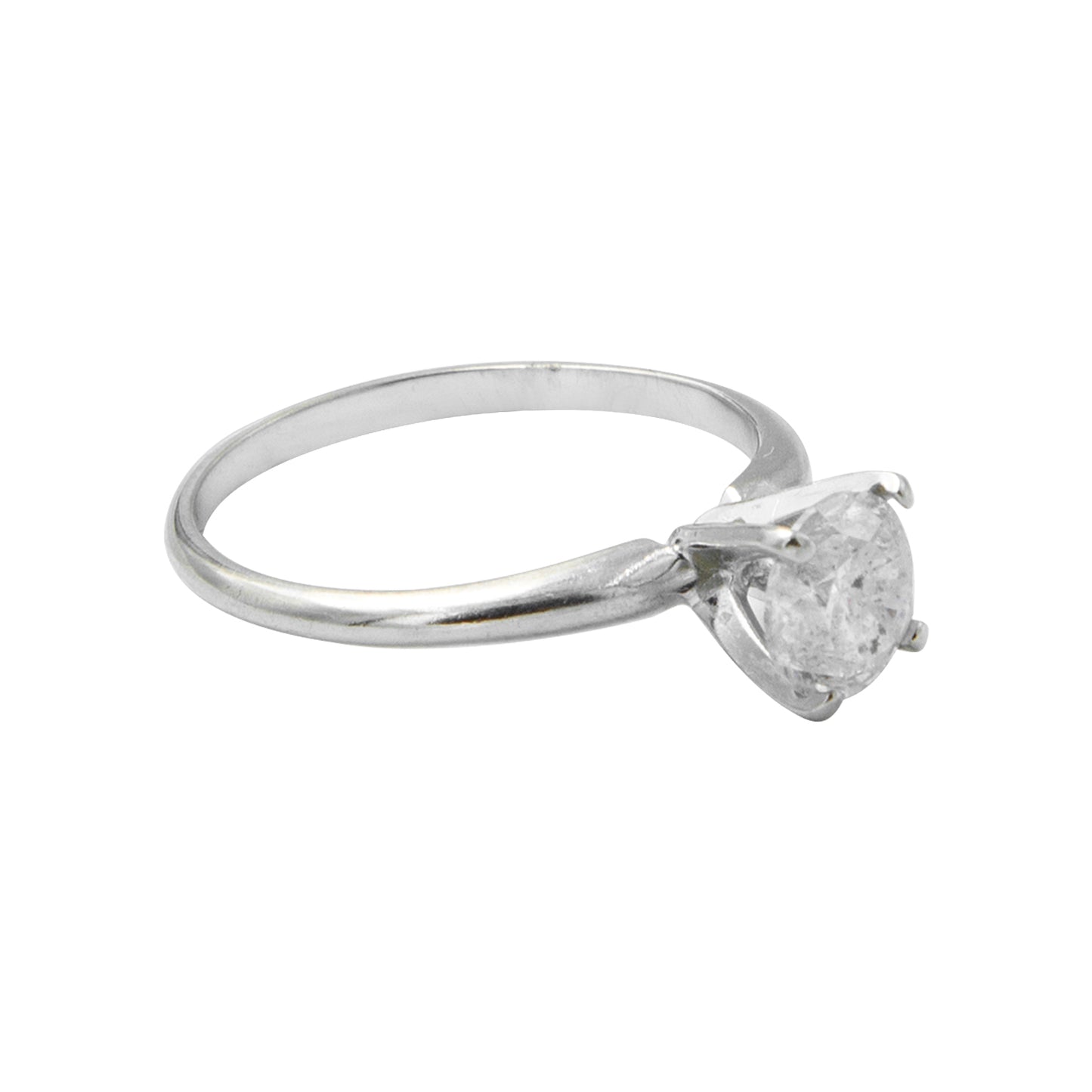 Anillo solitario en oro blanco y diamante de 1.052 CT