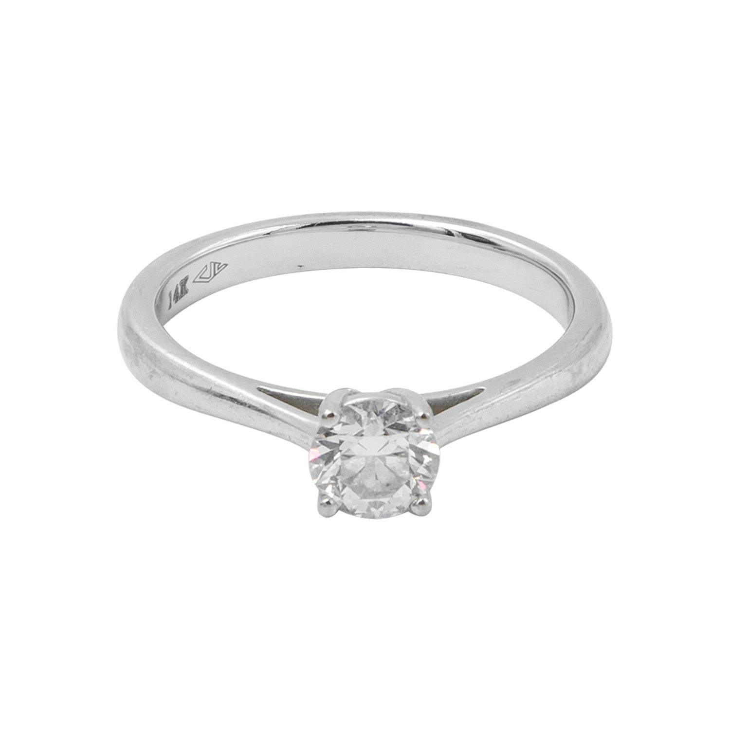 Anillo solitario en oro blanco de 14k - Boutique San Agustín