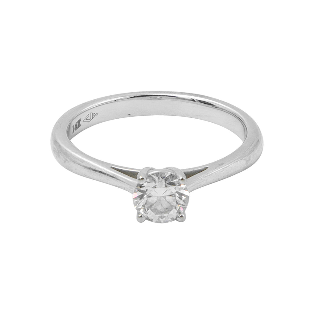 Anillo solitario en oro blanco de 14k - Boutique San Agustín