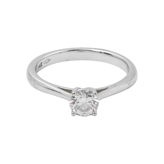 Anillo solitario en oro blanco de 14k