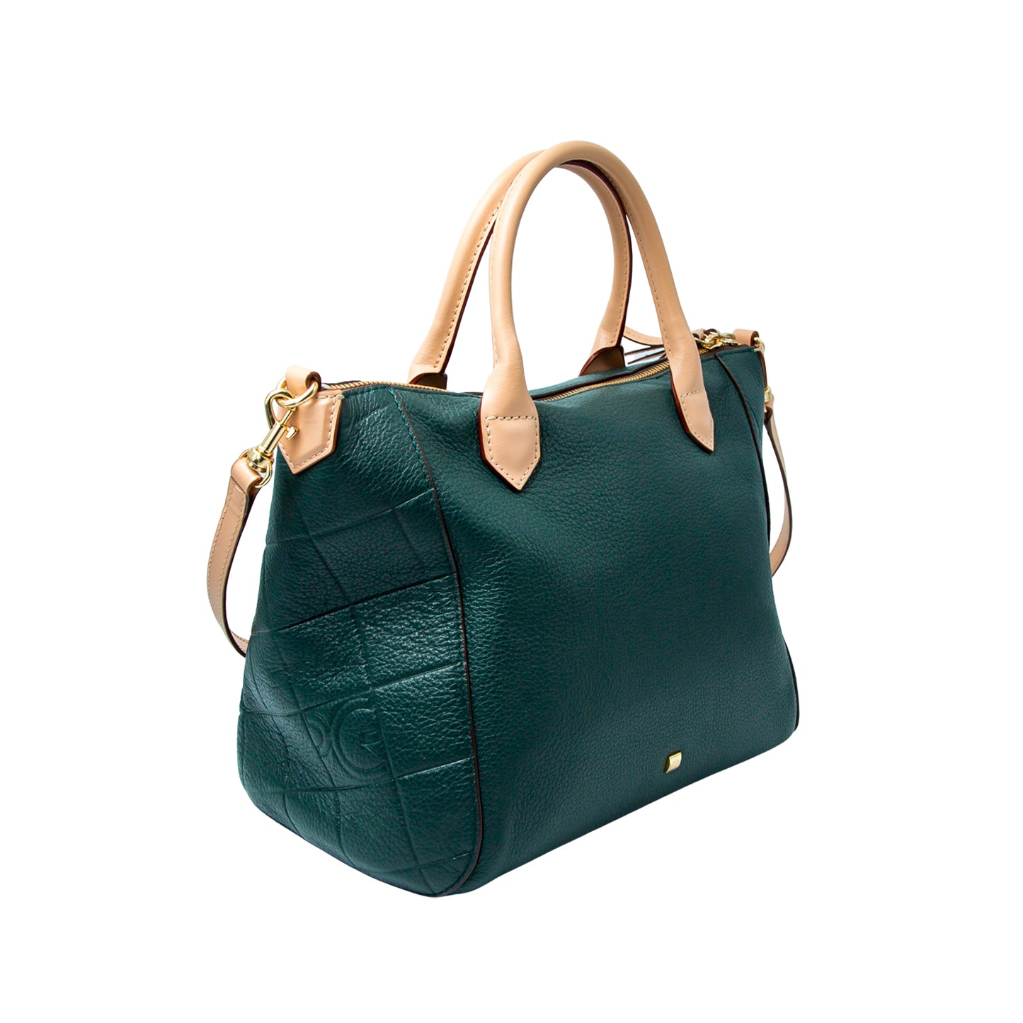 Bolso de mano en piel color verde