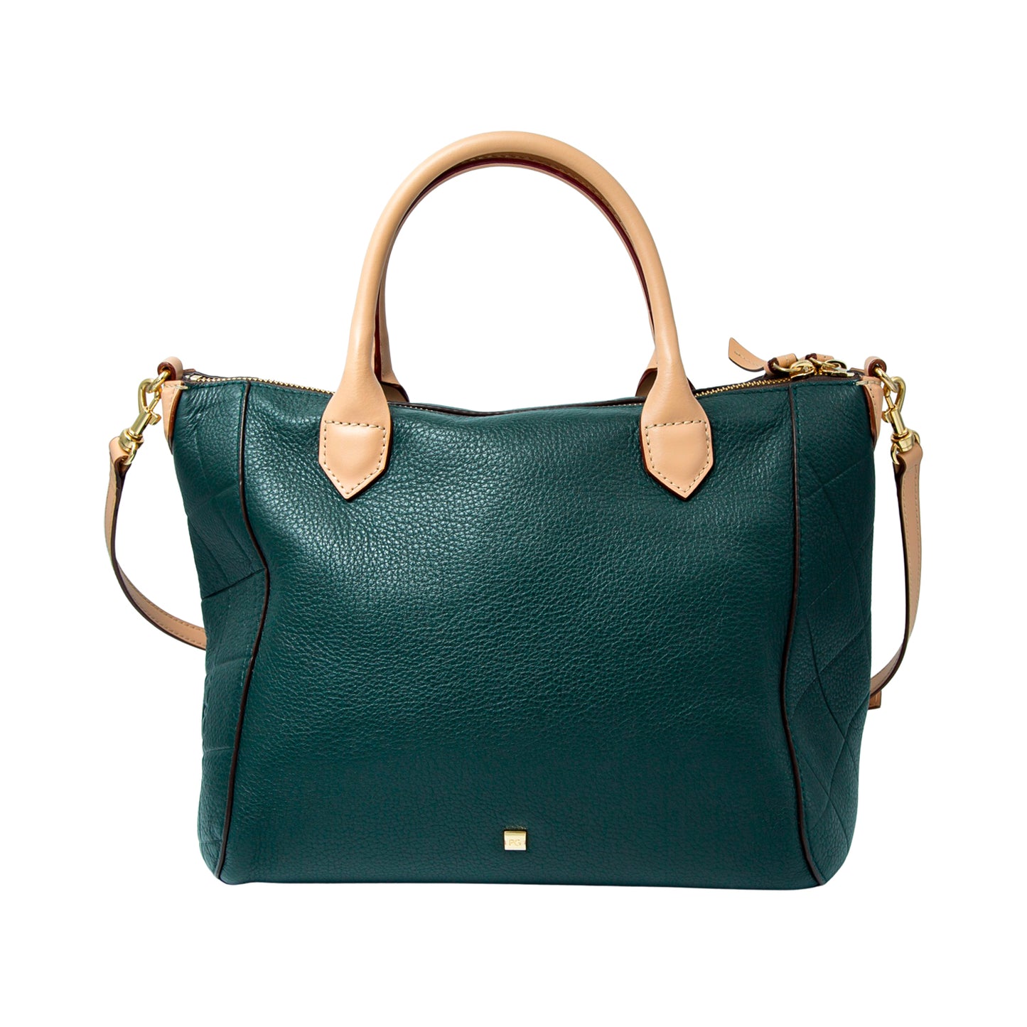 Bolso de mano en piel color verde