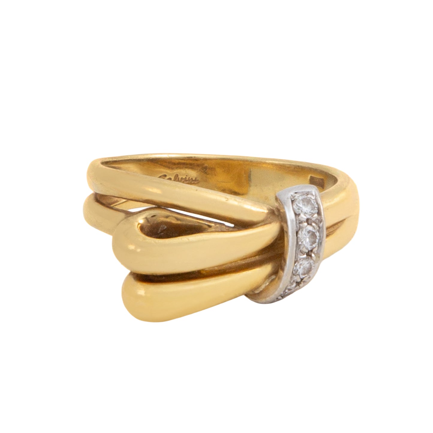 Anillo Entrelazado con Diamantes