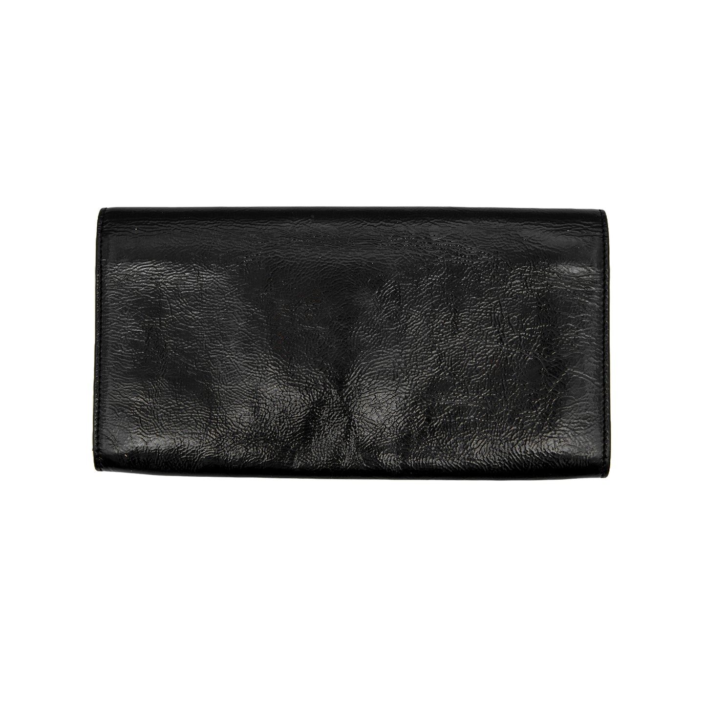 Clutch Belle De Jour en charol texturizado negro