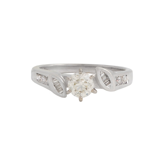 Anillo Solitario Diamantes Baguette