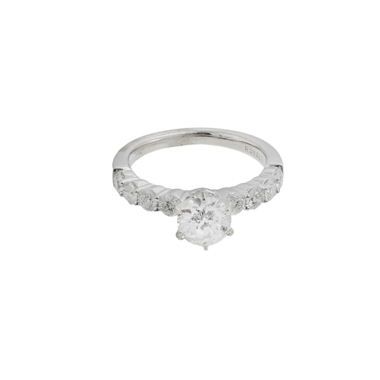 Anillo Solitario en oro blanco 1.05 CT Claridad I2