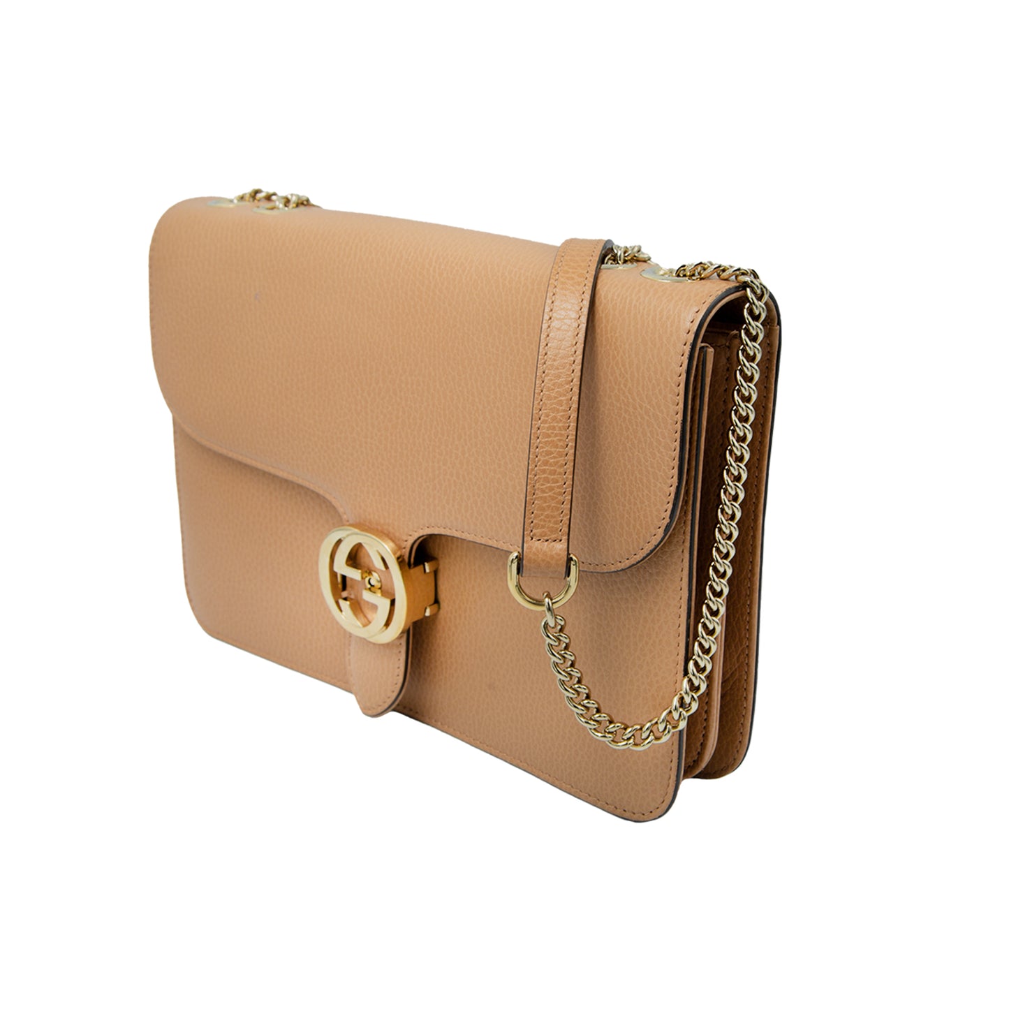 Crossbody Interlocking GG en color camel