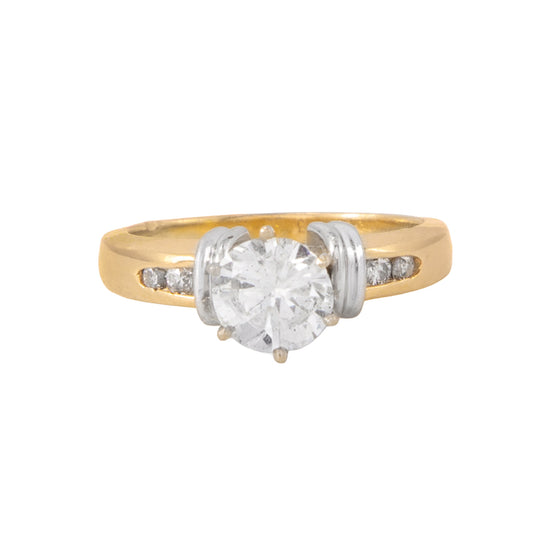 Anillo Solitario Oro Cominado