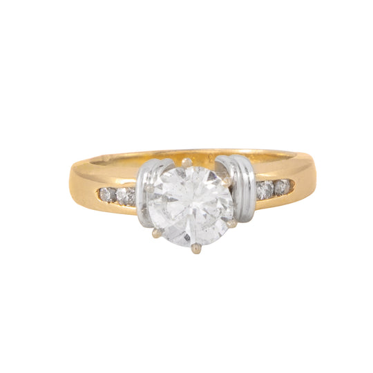 Anillo Solitario Oro Cominado