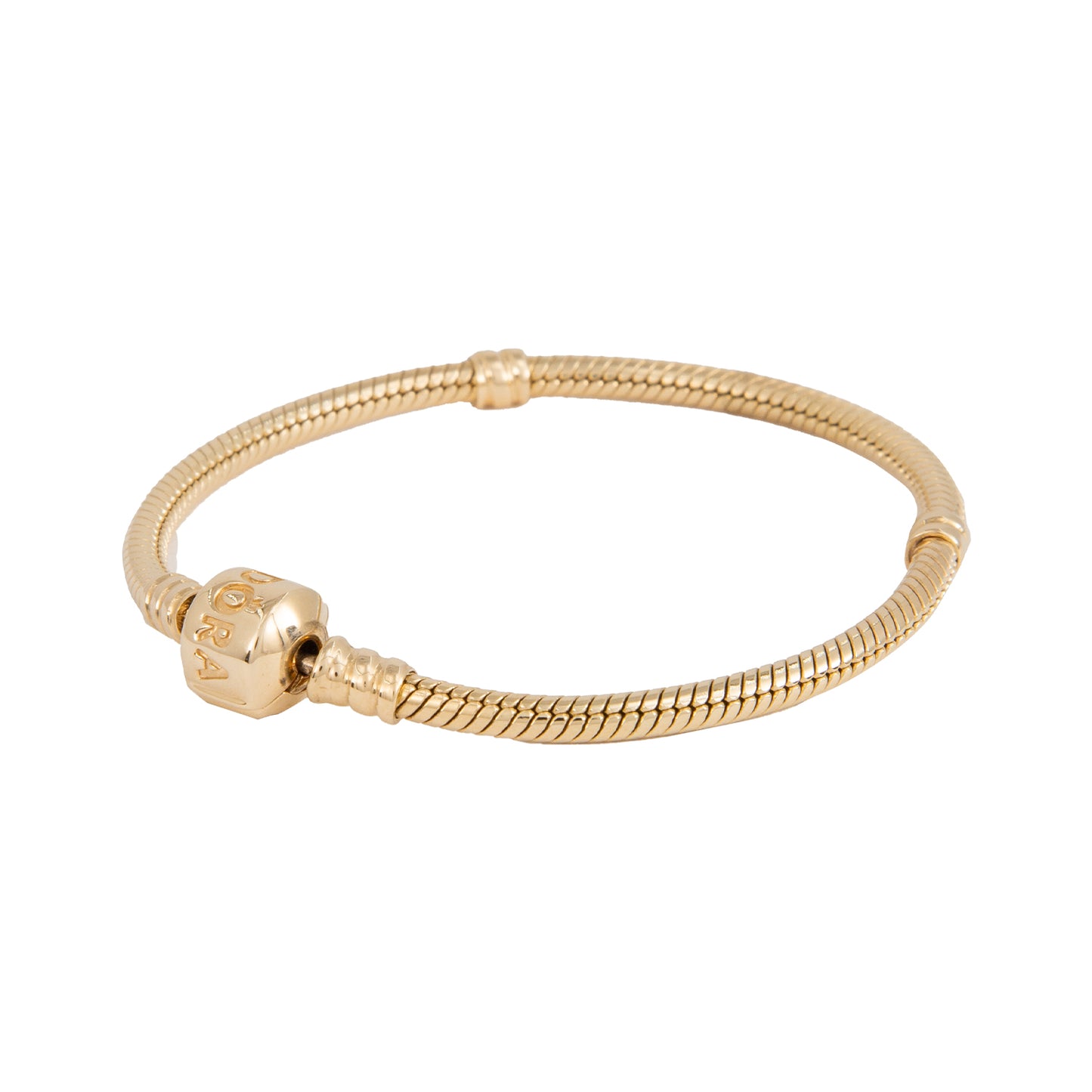 VENDIDO Brazalete Moments con Broche de Barril 14k