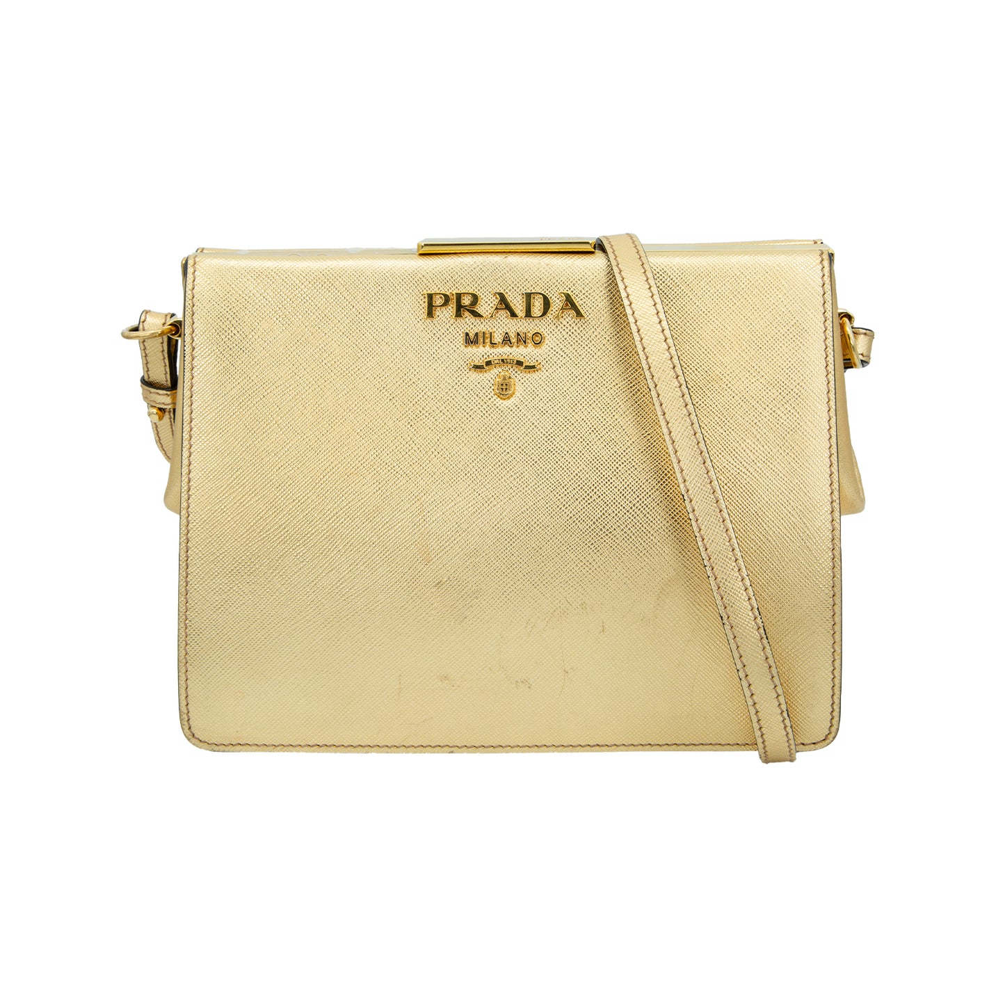 Crossbody Gold Saffiano Light Frame